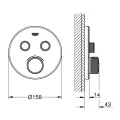 Vannas / Dušas maisītājs Grohe Grohtherm SmartControl iebūvējams 2 izvadi, moon white  29151LS0
