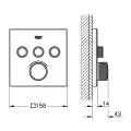 Vannas / Dušas maisītājs Grohe Grohtherm SmartControl iebūvējams 3 izvadi, moon white  29157LS0