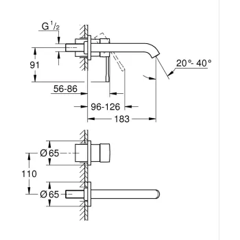 Vannas istabas izlietnes maisītājs Grohe Essence iebūvējams M-Size supersteel 29192DC1