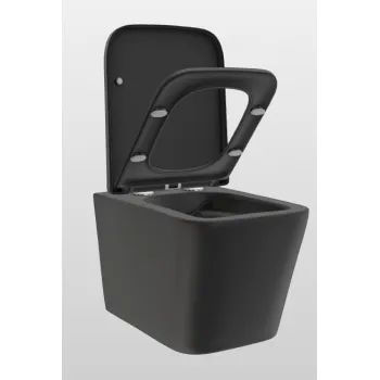 Piekaramais pods Kielle Arkas I Rimless ar Vāku Soft Close Melns matēts 30111040