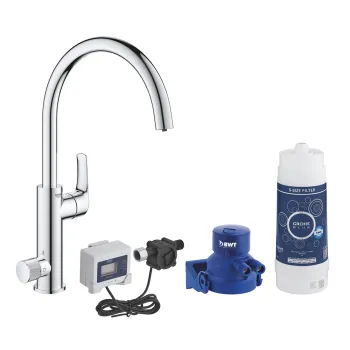Virtuves izlietnes maisītājs Grohe Blue Pure EuroSmart ar filtru, hromēts 30499000