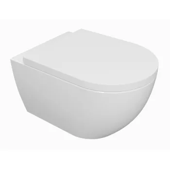 Tualetes poda komplekts Kielle Genesis piekaramais pods Oudee Rimless, rāmis ar Melnu pogu Gemini IV un SoftClose Vāku