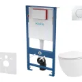 Tualetes poda komplekts Kielle Genesis piekaramais pods Oudee Rimless, rāmis ar Hromētu pogu Gemini II un SoftClose Vāku