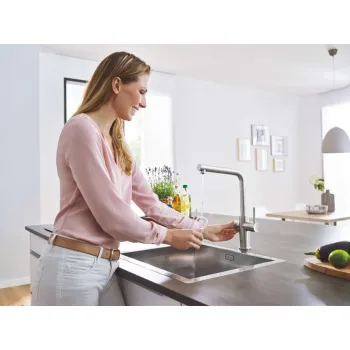 Virtuves maisītājs GROHE Blue Home ar filtru un dzesēšanu, StarLight®PVD  virsma, Supersteel  31454DC1