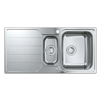 Virtuves izlietne Grohe K500 100x50cm Whisper izolācija, StarLight satīna apdare, pulēts nerūsējošais tērauds 31572SD1