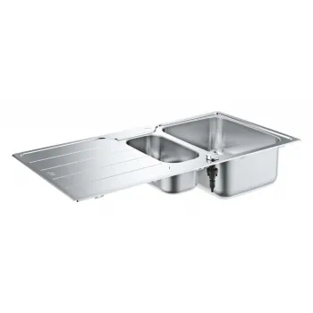 Virtuves izlietne Grohe K500 100x50cm Whisper izolācija, StarLight satīna apdare, pulēts nerūsējošais tērauds 31572SD1