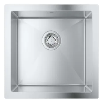 Virtuves izlietne Grohe K700 46x46cm StarLight satīna apdare, Whisper izolācija, pulēts nerūsējošais tērauds 31578SD1