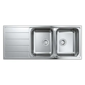 Virtuves izlietne Grohe K500 160x50cm Whisper izolācija, StarLight satīna apdare, pulēts nerūsējošais tērauds 31588SD1