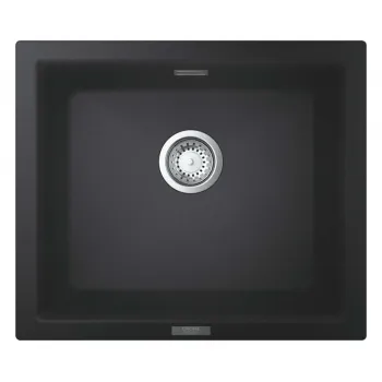 Virtuves izlietne Grohe K700 Granīta ar automātisko noteci, 53x46cm Whisper izolācija, Melna 31654AP0