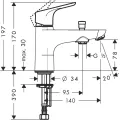 Vannas / Dušas maisītājs Hansgrohe Focus Monotrou 31930000 Hromēts