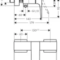 Vannas / Dušas maisītājs Hansgrohe Metropol  Melns matēts 32560670