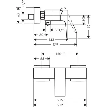 Vannas / Dušas maisītājs Hansgrohe Metropol  Melns matēts 32560670