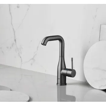 Vannas istabas Izlietnes maisītājs Grohe Essence ar poop up vārstu, brushed dark graphite 32628AL1