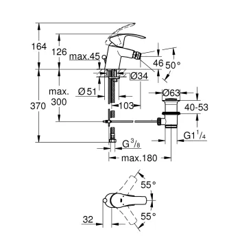 Bide maisītājs Grohe Eurosmart  S-Size, hromēts 32929002