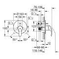Vannas / Dušas maisītājs Grohe Eurosmart iebūvējams, hromēts  33305002