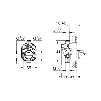 Iebūvējamā daļa GROHE  vienas sviras maisītājam  33961000