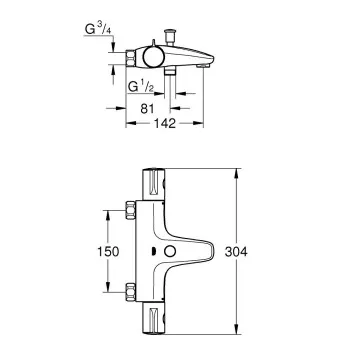 Vannas / Dušas maisītājs Grohe Grohtherm 800, hromēts 34756000