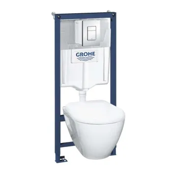Tualetes poda komplekts Grohe Solido rāmis ar podu Bau Ceramic, Hromēta Skate Cosmopolitan poga un Soft Close vāku