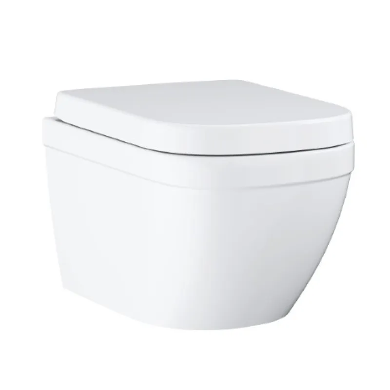 Piekaramais tualetes pods Grohe Euro Ceramic Rimless Triple Vortex ar Soft Close +quick release vāku 39554000
