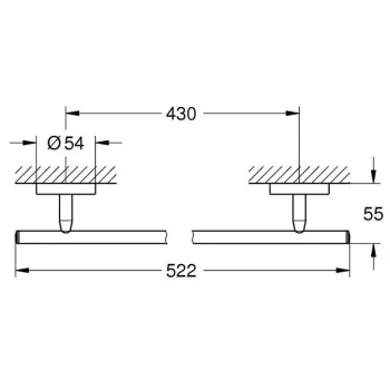 Dvieļu turētājs Grohe BauCosmopolitan Hromēts 40459001