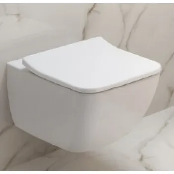 Piekaramais pods Villeroy & Boch Collaro  CeramicPlus DirectFlush Rimfree, AquaReduct skalošana, Ar SoftClose Slim vāku, Balts 4626RSR1