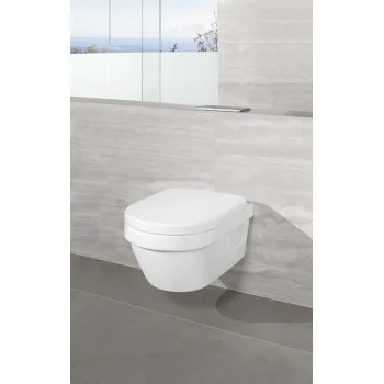 Piekaramais pods Villeroy & Boch Architectura CeramicPlus DirectFlush Rimfree Skalošana, vāks ar SoftClose, Balts 4687HRR1