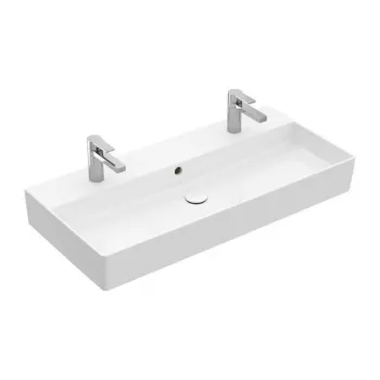 Vannas istabas izlietne Villeroy & Boch Memento 2.0 dubultā izlietne 100x47cm, TitanCeram keramika ar CeramicPlus apdari, Balta 4A221LR1