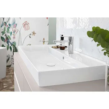 Vannas istabas izlietne Villeroy & Boch Collaro 100x47cm TitanCeram keramika ar CeramicPlus apdari, Balta 4A33A5R1