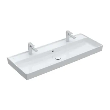 Vannas istabas izlietne Villeroy & Boch Collaro 120x47cm, TitanCeram keramika ar CeramicPlus apdari, Dubultā, Akmens balta 4A33C4RW