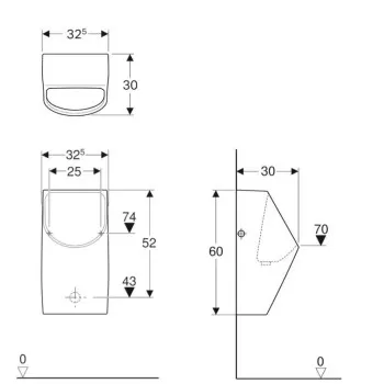 Pisuārs Geberit Smyle, bez ūdens, balts 500.255.01.1