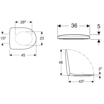 Poda vāks Geberit Selnova Square ar SoftClose, Balts 500.335.01.1