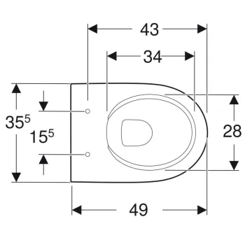 Piekaramais pods Geberit Selnova Rimfree, Bez vāka Balts 500.377.01.2