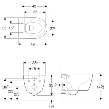 Piekaramais pods Geberit iCon Rimfree, KeraTect Balts 502.380.00.8