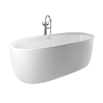 Brīvi stāvošā vanna Kludi Elin akmens masa 180x80cm, spīdīgi balta 52BF0143