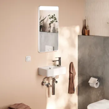 Vannas istabas spogulis Hansgrohe Xarita Lite Q ar LED apgaismojumu, 70x36cm, matēti balts  54955700