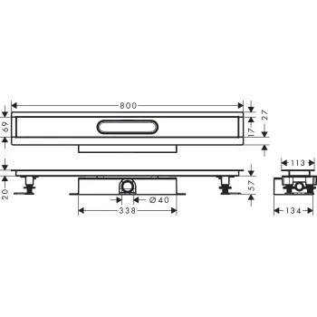 Dušas kanāls Hansgrohe uBox universal CS 800mm H=57mm 56018180