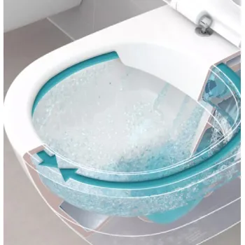 Piekaramais pods Villeroy & Boch Architectura CeramicPlus DirectFlush Rimfree Skalošana AquaReduct, vāks ar SoftClose, Balts 5690R0R1
