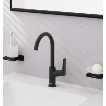 Izlietnes maisītājs Hansgrohe Logis .210 ar grozāmu izteku 71131670 Melns matēts