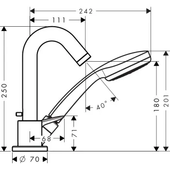 Vannas / Dušas maisītājs Hansgrohe Logis Secuflex 71310000 Hromēts 