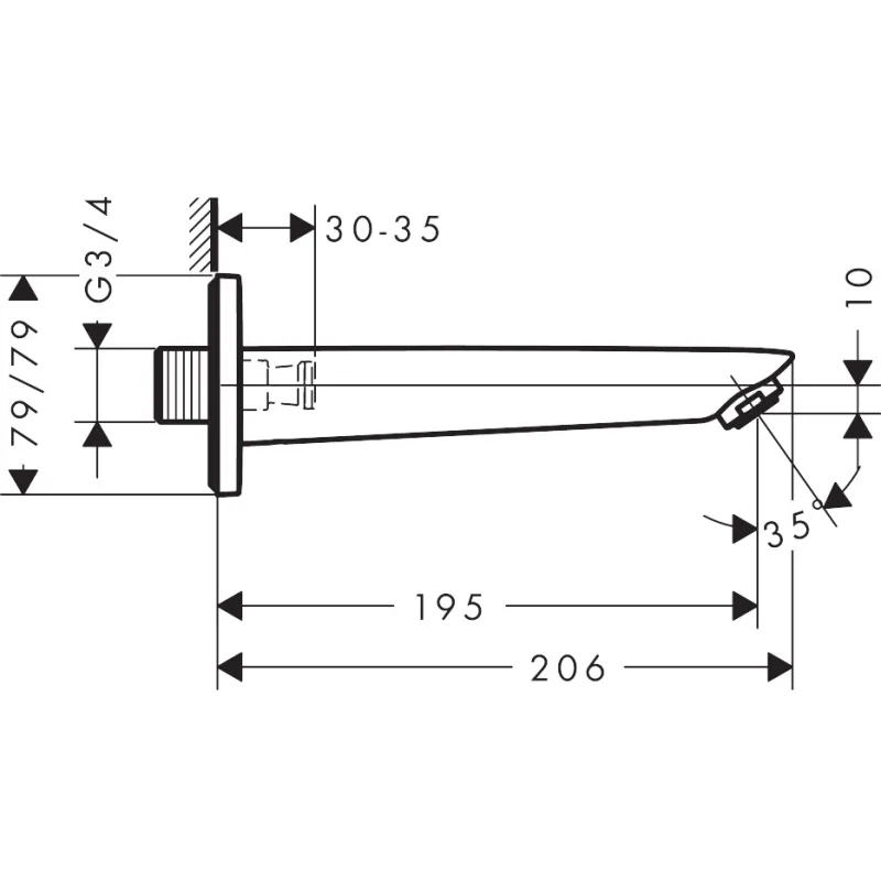 Vannas maisītāja izteka  Hansgrohe Logis DN20 71410670 Melns matēts