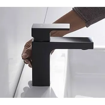 Vannas istabas izlietnes maisītājs Hansgrohe Vernis Shape 100 CoolStart ar pop-up izplūdi  71594670 Melns Matēts