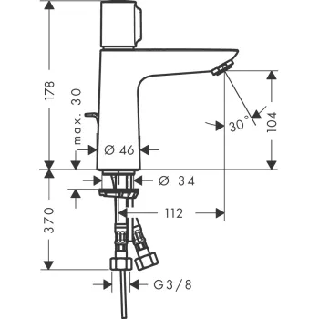 Vannas istabas izlietnes maisītājs Hansgrohe Talis Select E 110 71751000 Hromēts