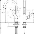 Virtuves maisītājs Hansgrohe Focus M42, 220 1j  71802000 Hromēts
