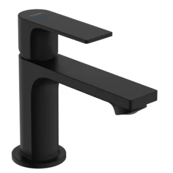 Vannas istabas izlietnes maisītājs Hansgrohe Rebris E Pillar 80 aukstam vai noregulētam ūdenim 72506670 Melns Matēts