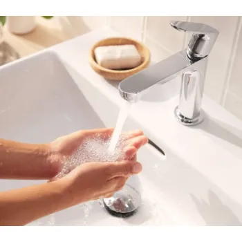 Vannas istabas izlietnes maisītājs Hansgrohe Rebris S 80 CoolStart ar pop up izplūdi 72513000 Hromēts