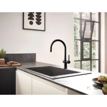 Virtuves maisītājs Hansgrohe Talis M54 220 ar integrētu slēgvārstu 72805670 Melns Matēts