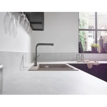 Virtuves maisītājs Hansgrohe Talis M54 270 izvelkams Brushed Melns Hroms 72808340