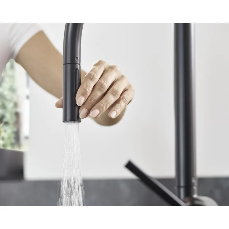 Virtuves maisītājs Hansgrohe Talis M54 210, EcoSmart izvelkams 2jet Melns Matēts 72842670