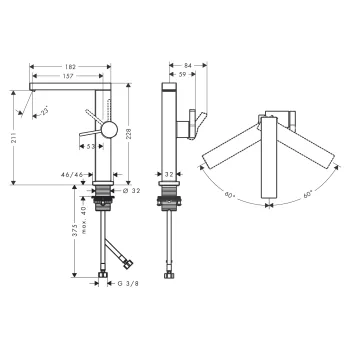 Vannas istabas izlietnes maisītājs Hansgrohe Tecturis E 110 Fine CoolStart EcoSmart+ 73060670 Melns Matēts