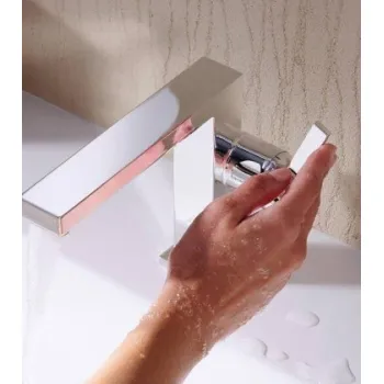 Vannas istabas izlietnes maisītājs Hansgrohe Tecturis E 110 Fine CoolStart EcoSmart+ ar pop up izplūdi 73023000 Hromēts